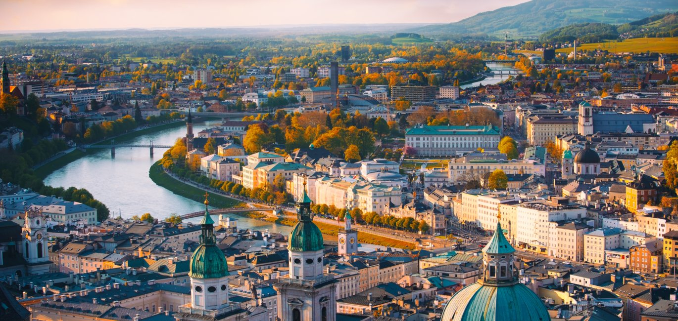 Beautiful of Aerial panoramic view in a Autumn season at a histo © SASITHORN