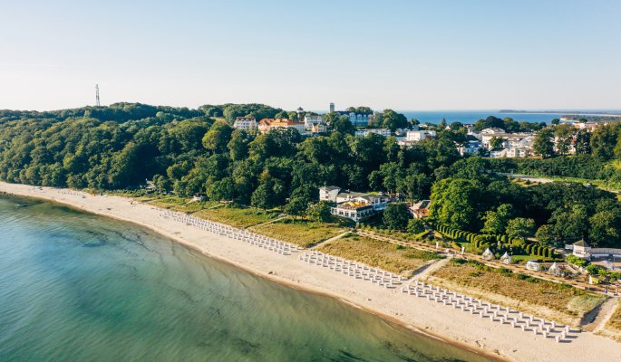 Luftaufnahme des Ostseebads Göhren auf Rügen © TMV/Friedrich